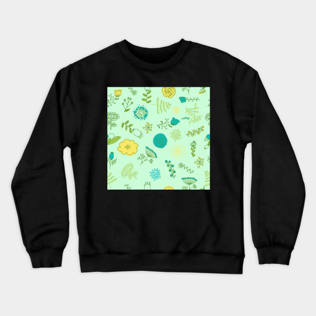 Elegance Seamless pattern with flowers, vector floral illustration in vintage style Crewneck Sweatshirt by Olga Berlet